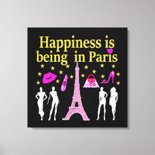 IMPRESSÃO EM TELA A FELICIDADE ESTÁ SENDO EM PARIS