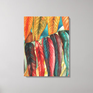 Impressão Em Tela a folha do outono colore a arte moderna estilizado