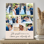 Impressão Em Tela A Foto da Colagem 9 Fotos de Casamento da Cotação<br><div class="desc">Telas de galeria para recém-casados com fotos de casamento e palavras de sabedoria. A citação diz: "O segredo para ter tudo é saber que você já tem". O modelo de foto é configurado para exibir automaticamente suas fotos em formato vertical, horizontal e quadrado, de modo que você tenha bastante flexibilidade...</div>