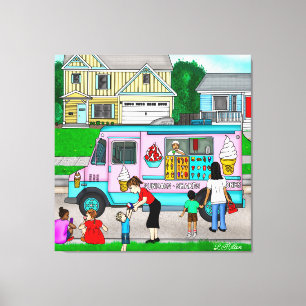 Impressão Em Tela A Hot Summer Day   A Whimsical Illustration