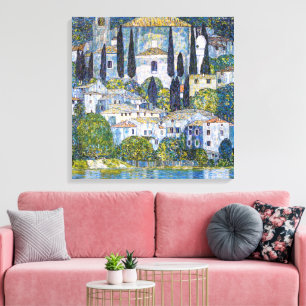 Impressão Em Tela A Igreja em Cassone   Gustav Klimt   Cartaz