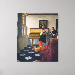 Impressão Em Tela A lição de música de Johannes Vermeer (circa166