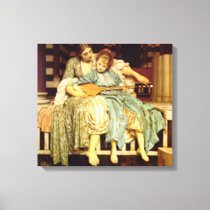 Impressão Em Tela A lição de música por Frederic Leighton