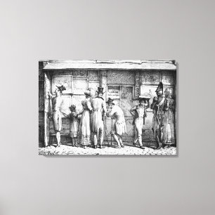 Impressão Em Tela A loja de cópias litográfica de Delpech, c.1818