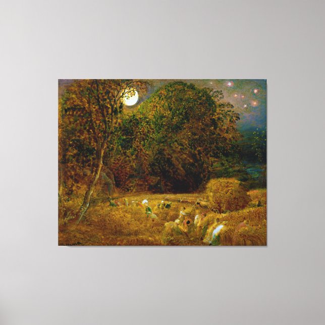 Impressão Em Tela A Lua de Colheita de Samuel Palmer (1833) (Frente)