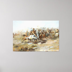 Impressão Em Tela A Luta de Custer Batalha Charles Marion Russell