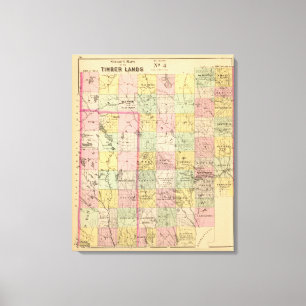 Impressão Em Tela A madeira aterra o mapa de 4 atlas