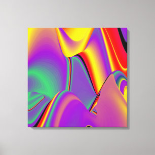 Impressão Em Tela A magia das cores do Rainbowart Abstrato 3D