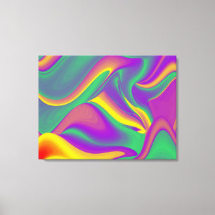 Impressão Em Tela A magia das cores do Rainbowart Abstrato 3D
