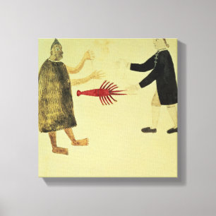 Impressão Em Tela A Maori lendo um lagosta