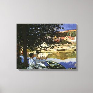Impressão Em Tela A Margem do Sena, Bennecourt de Claude Monet