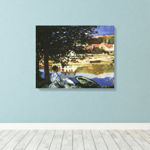 Impressão Em Tela A Margem do Sena, Bennecourt de Claude Monet