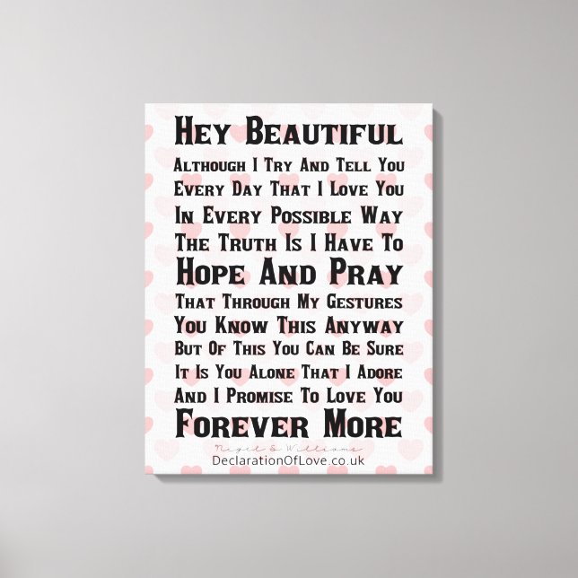 Impressão Em Tela A Menina Mais Bonita Do Mundo (Frente)