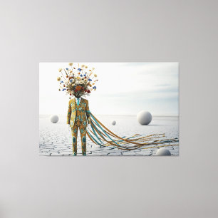 Impressão Em Tela A Mente em Flor: Odisseia Surrealista Floral no De