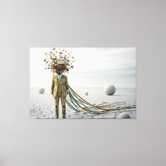 Impressão Em Tela A Mente em Flor: Odisseia Surrealista Floral no De
