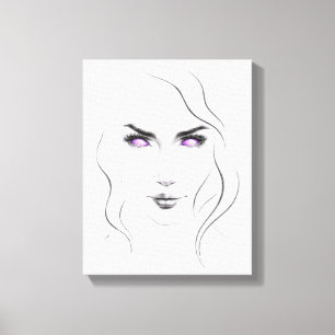 Impressão Em Tela A mulher com violeta eyes a linha arte mínima