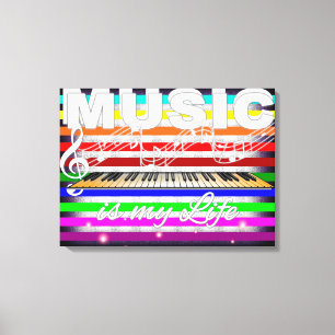 Impressão Em Tela A música é minha vida