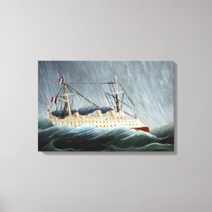 Impressão Em Tela A nave no Tempest   Henri Rousseau