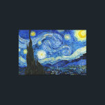 Impressão Em Tela A Noite Estrelada, 1889, por Vincent van Gogh<br><div class="desc">A Noite Estrelada,  1889,  por Vincent van Gogh. Ele mostra a visão da janela voltada para leste da sua sala de asilo em Santo-Rémy-de-Provence,  logo antes do nascer do sol,  com a adição de uma vila imaginária.</div>