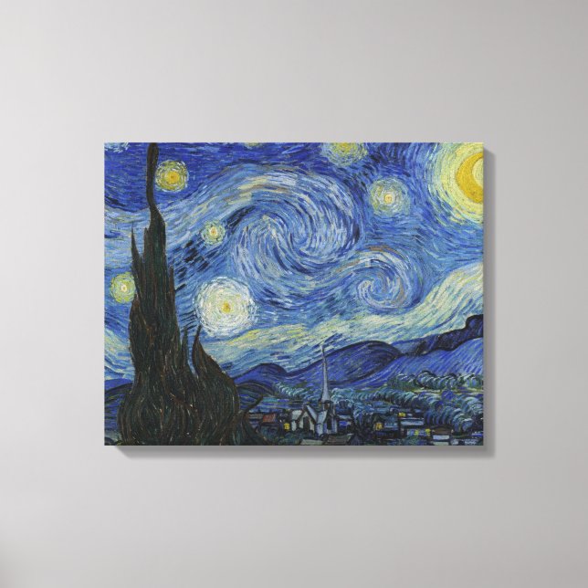 Impressão Em Tela A Noite Estrelada de Van Gogh (Frente)