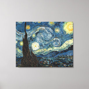 Impressão Em Tela A Noite Estrelada / por Vincent van Gogh /