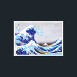 Impressão Em Tela A onda de excelentes ao largo de Kanagawa foi rest<br><div class="desc">Restaurado,  equilibrado em cores e digitalmente melhorado,  alta resolução,  poster vintage de uma enorme onda que se abateu sobre os barcos com vista ao Monte Fuji ao fundo. Imagem cortesia da Biblioteca do Congresso. Publicado entre 1826 e 1833.</div>