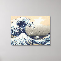 A onda do Excelente de Kanagawa 8 Bit Pixel Art