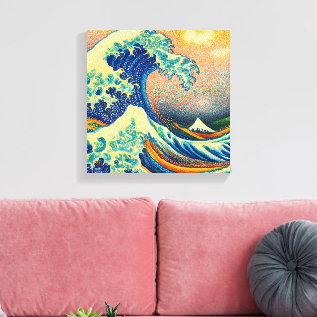 Impressão Em Tela A onda do Excelente, onda de Kanagawa v2 (Insitu(Sala de estar))