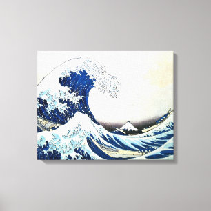 Impressão Em Tela "A onda do Excelente" - Pintura japonesa de Hokusa