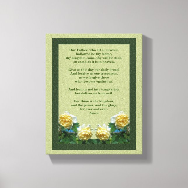 Impressão Em Tela A Oração do Senhor Nosso Pai Rosa (Frente)