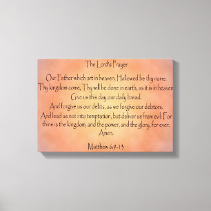 Impressão Em Tela A Oração do Senhor, o Fundo da Vintagem Laranja