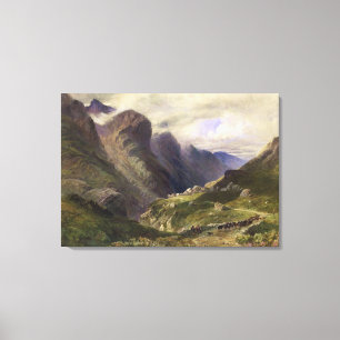 Impressão Em Tela A passagem de Glencoe, 1852 (w/c)