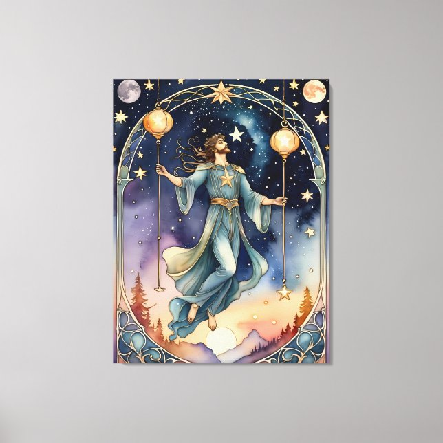 Impressão Em Tela a pintura tarot do homem enforcado inspirada (Frente)