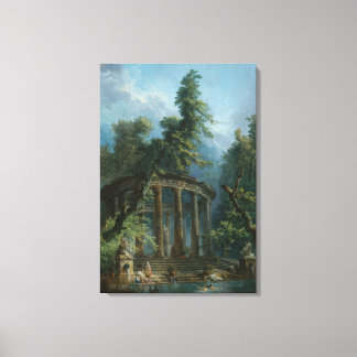 Impressão Em Tela A Piscina Bathing - Hubert Robert