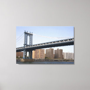 Impressão Em Tela A ponte de Manhattan sobre o rio East