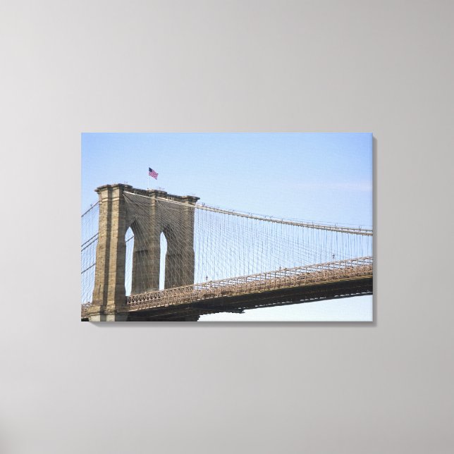 Impressão Em Tela A Ponte do Brooklyn na cidade de Nova York, Nova (Frente)