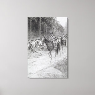 Impressão Em Tela A retirada de Washington dos grandes prados