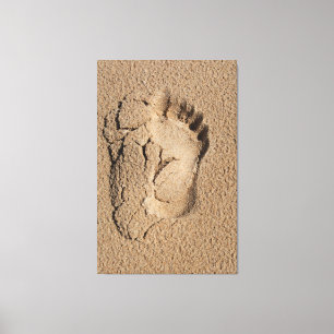 Impressão Em Tela A Solitary Footprint in Sand