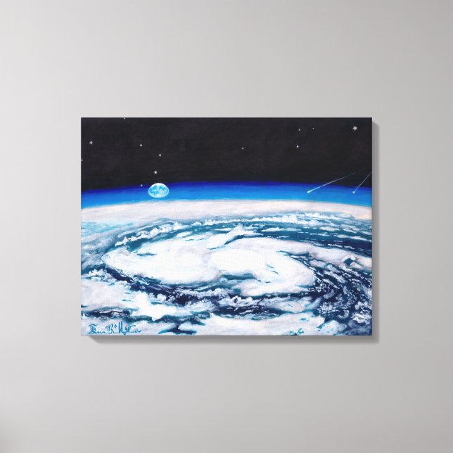 Impressão Em Tela A Terra a partir de uma altura de rotação: Padrão  (Frente)