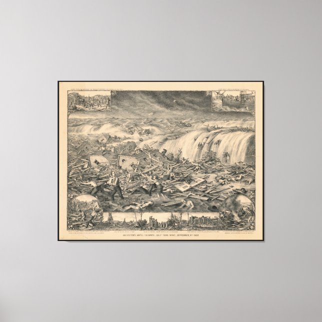 Impressão Em Tela A terrível calamidade do Golfo de Galveston (1900) (Frente)