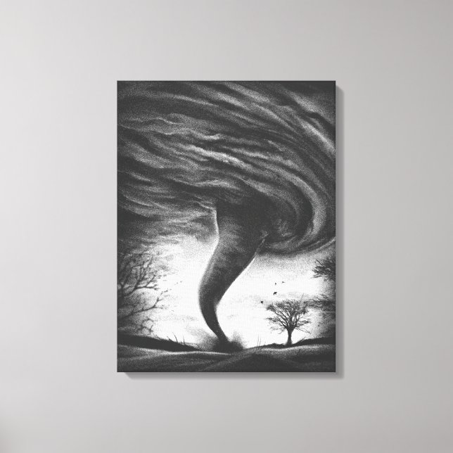 Impressão Em Tela a tornado on a road in realistic style (Frente)