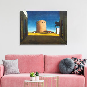 Impressão Em Tela A Torre Vermelha   Giorgio de Chirico   