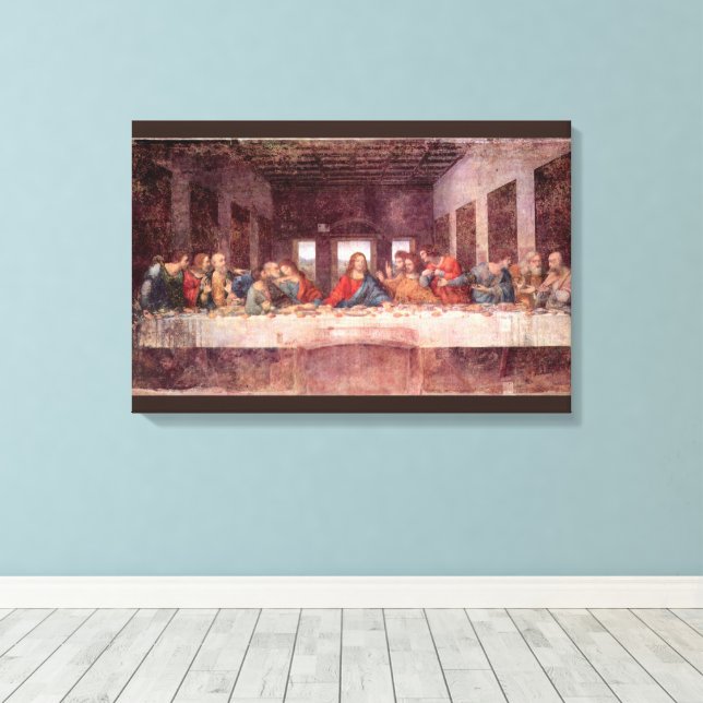 Impressão Em Tela A Última Ceia de Leonardo da Vinci (Insitu(piso de madeira))