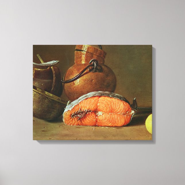 Impressão Em Tela A vida com um pedaço de salmão (Frente)