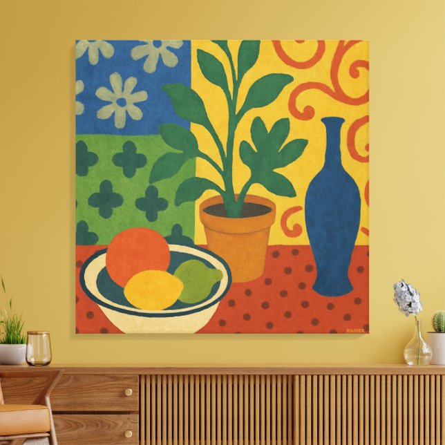 Impressão Em Tela A vida continuada moderna com pintura Fruta (Insitu(Sala de estar))