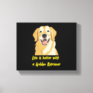 Impressão Em Tela A vida é melhor com um Ouro de sempre - Cachorro d