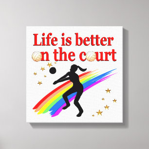 IMPRESSÃO EM TELA A VIDA É MELHOR NO DESIGN DO TRIBUNAL VOLLEYBALL