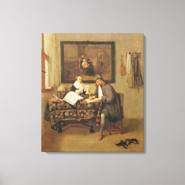 Impressão Em Tela A vida estudiosa, 1662 (Frente)