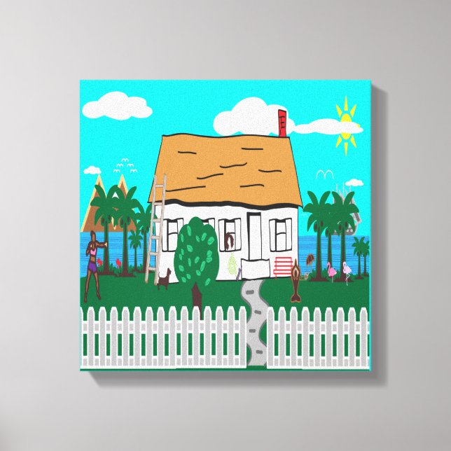 Impressão Em Tela A Vida Na Praia (Frente)