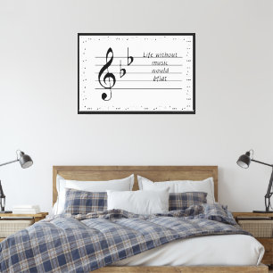 Impressão Em Tela "A vida sem música seria o bel bel" Poster imprimí